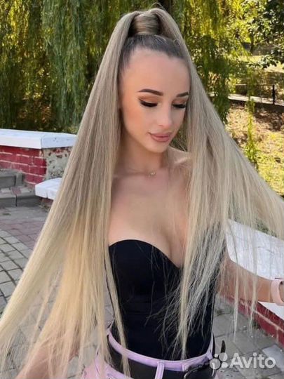 Хвост на резинке, накладной хвост шиньон, коса