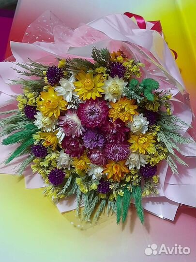 Букет из сухоцветов на 1 сентября