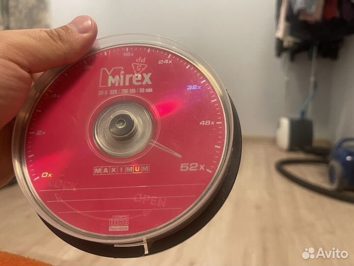 Новые CD-R диски 10 штук mirex 52x/700 mb/80 min