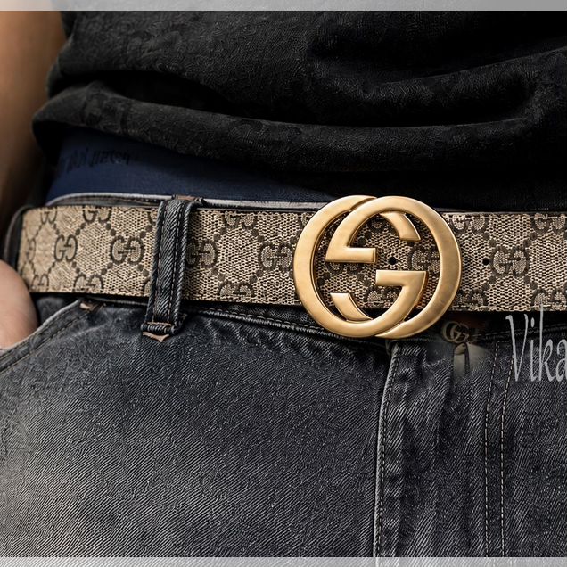 Ремень Gucci GG Marmont бежевый 120 и 125 см