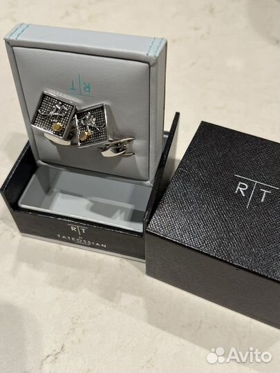 Запонки серебро хоккей