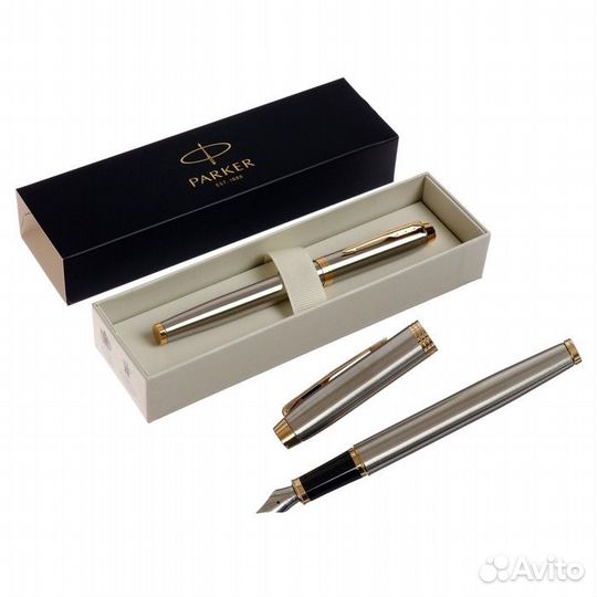 Ручка перьевая Parker IM Core Brushed Metal GT F32
