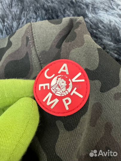 Зип худи Cav Empt камуфляж базовое темное зеленое
