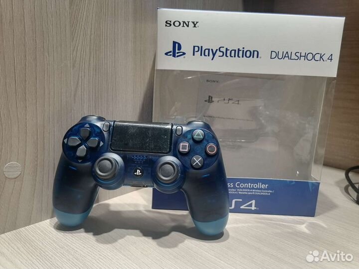 Джойстик на PS4 /пк прозрачно синий