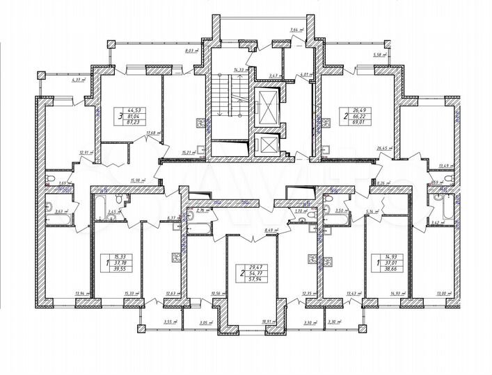 3-к. квартира, 87,1 м², 11/14 эт.