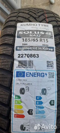 R15 Kumho Solus 4S HA32 185/65, PCD 10x120 DIA 20