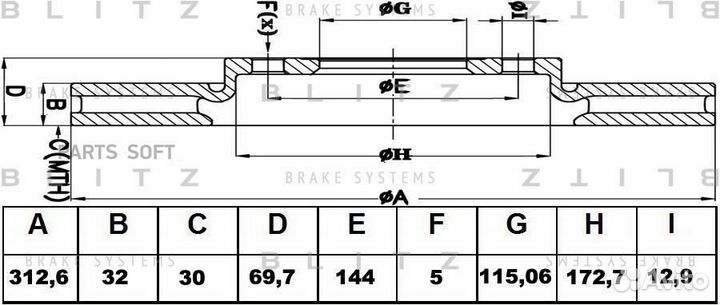 Blitz BS0300 Диск пер.toyota land cruiser 100 98
