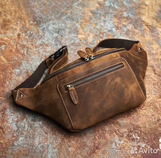 Сумка универсальная на грудь/плечо/пояс нат-я кожа