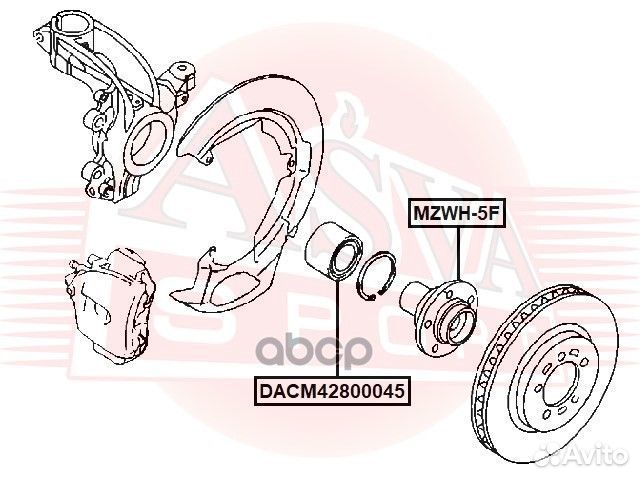 Ступица колеса перед прав/лев mzwh5F asva