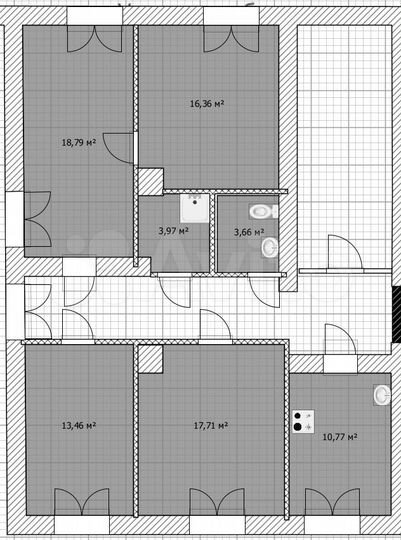 4-к. квартира, 95,3 м², 1/4 эт.