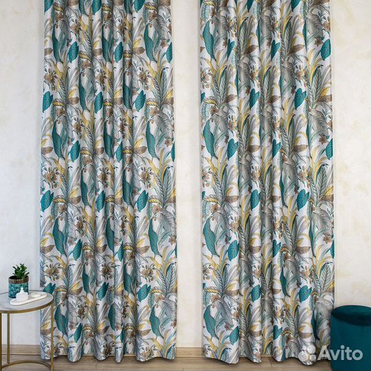 Комплект портьер Доминик Бирюза шторы занавески