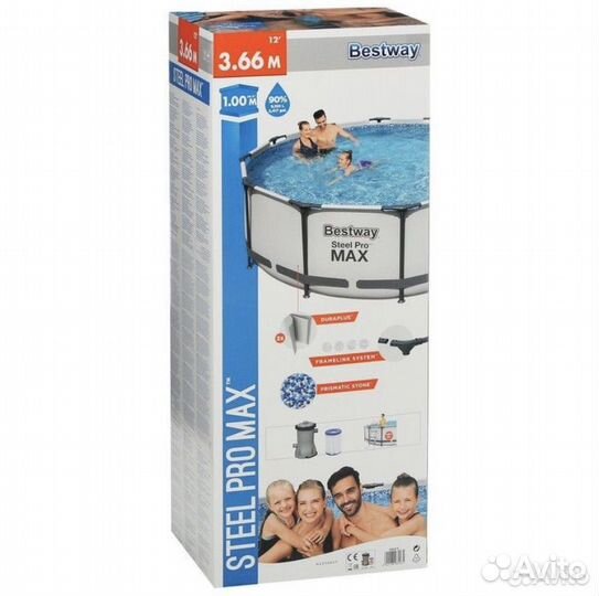 Каркасный бассейн bestway 366 100,с лестницей