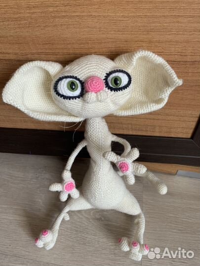Игрушка кошка вязаная ручная работа интерьерная