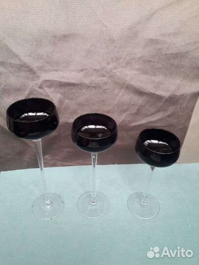 Подсвечник стекло набор 3 шт 