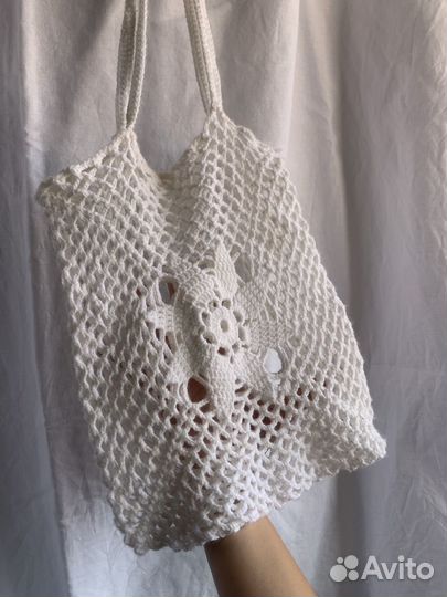 Сумка шопер вязанная