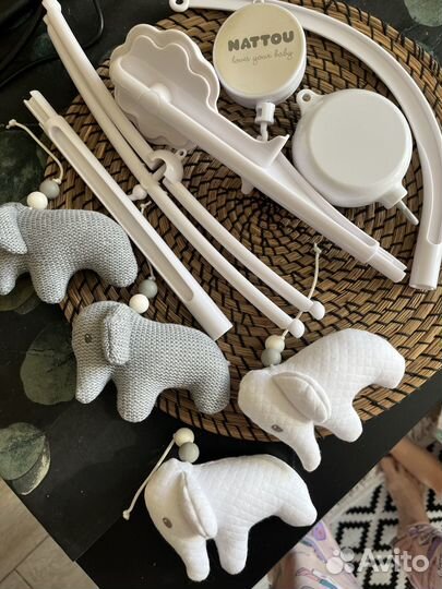 Мобиль на кроватку Nattou +дополнительный муз блок