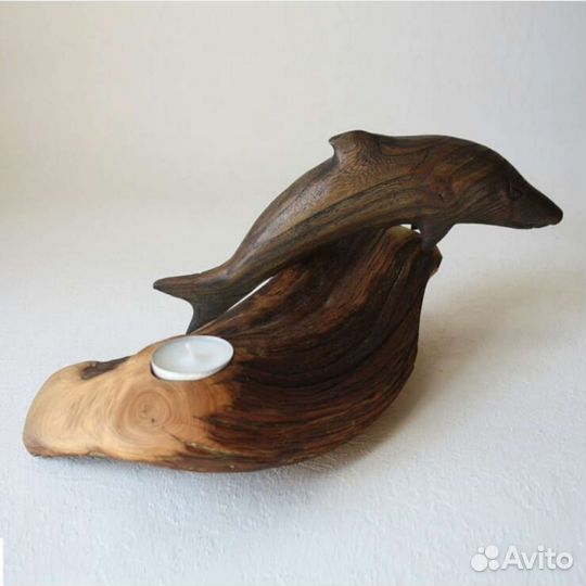 Необычный деревянный подсвечник из можжевельника