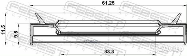 Сальник привода 33.3X61.25X9.5X11.5 opel astra