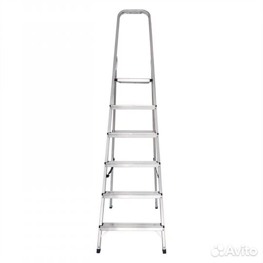Стремянка усиленная, 6 ступеней, алюминиевая, Росс