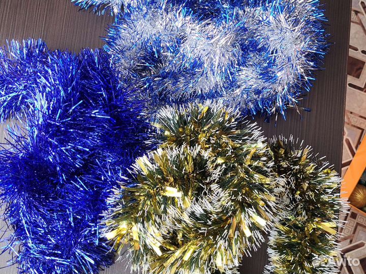 Елочные Новогодние игрушки + мишура