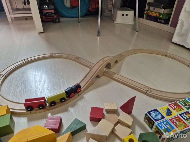 Деревянный конструктор кубики