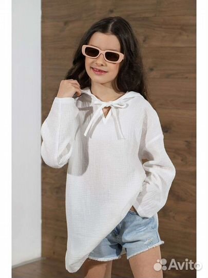 Туника пляжная для девочки из муслина