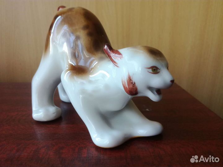 Рысь статуэтка фарфоровая СССР