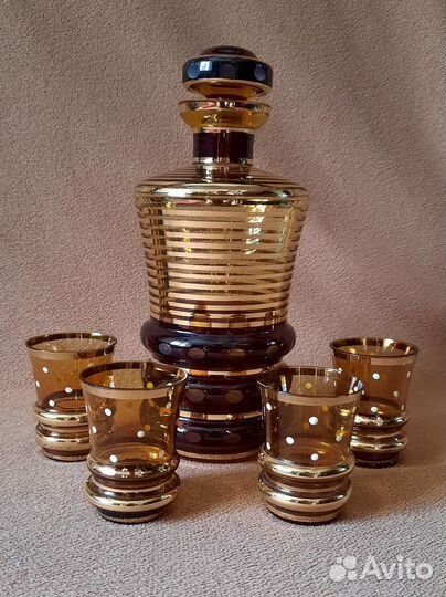 Набор коньячный Винтаж Богемия Чехословакия 1970е