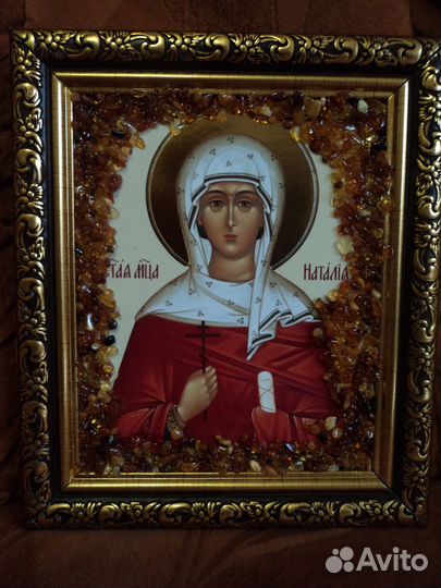 Именные янтарные иконы