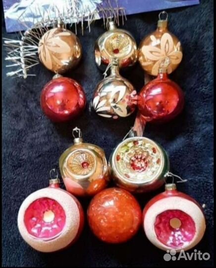 Елочные игрушки стекло СССР ручная работа