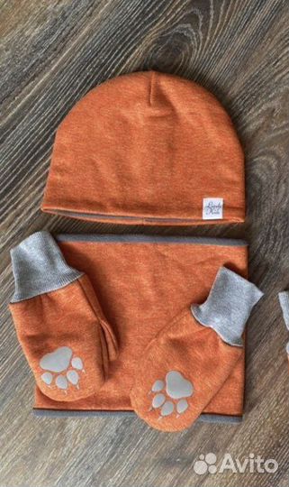 Комплект шапка, снуд и варежки 4-6 лет