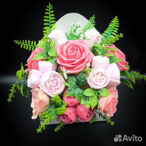 Розы из мыла ручной работы в конверте