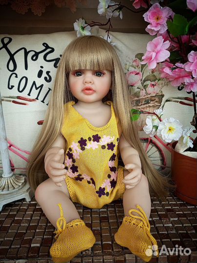 Кукла реборн силикон-виниловая 55 см можно купать
