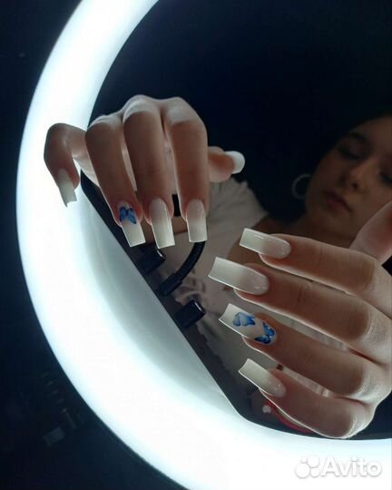 Комбинированный маникюр и покрытие, наращивание