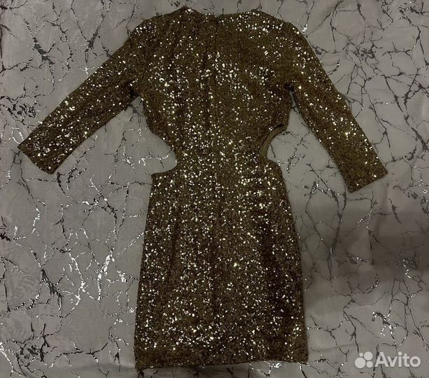 Платье вечернее золотое с пайетками 42-44