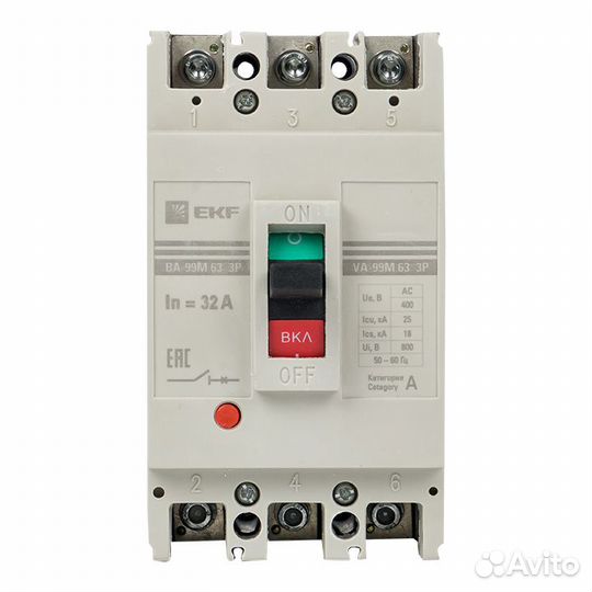 EKF PROxima Автоматический выключатель ва-99М 63/32А 3P 25кА