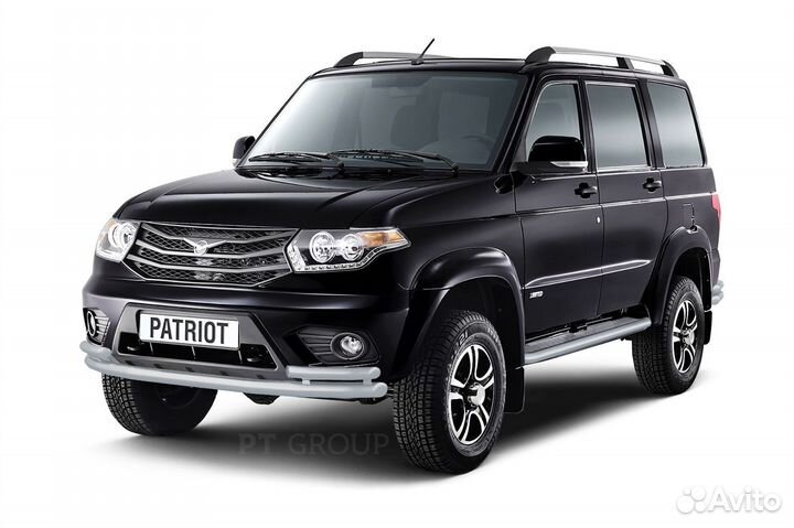 Защита порогов с алюм. площадкой 51мм УАЗ Патриот