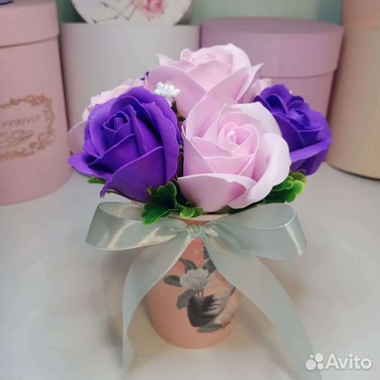 Букет из мыльных роз