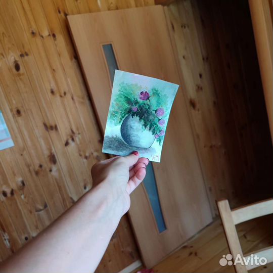 Открытка акварель