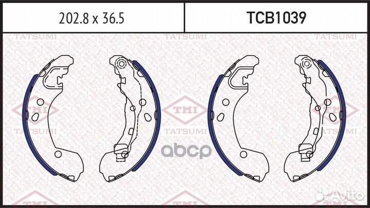 Колодки тормозные барабанные TCB1039 tatsumi