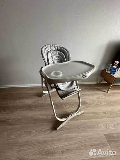 Стульчик для кормления серый chicco polly magic