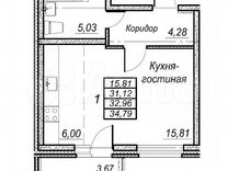 1-к. квартира, 33 м², 5/12 эт.