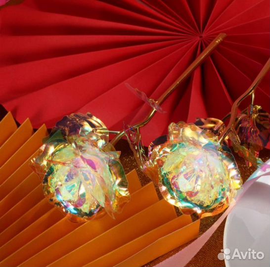 Светящиеся розы. Искусственный световой эфект