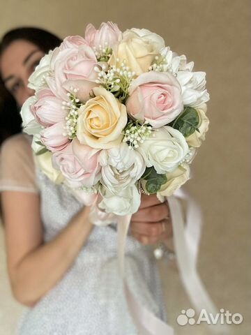 Свадебный букет-дублёр (невесты) из мыльных роз