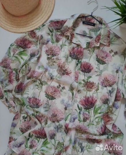 Блузка туника женская с цветочным принтом 50