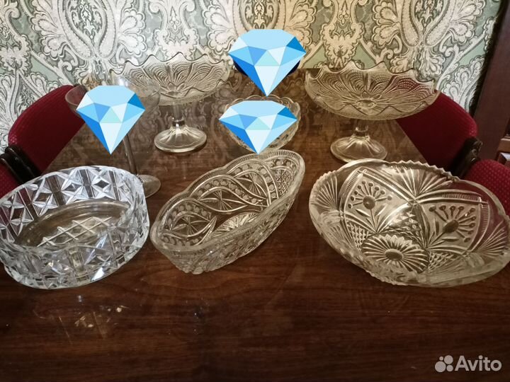 Хрустальные и стеклянные вазы раритет СССР