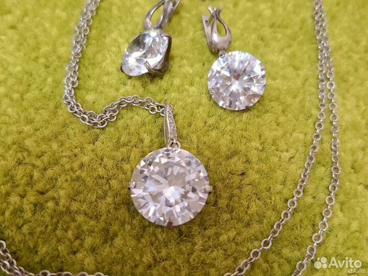 Комплект из серебра и горного хрусталя