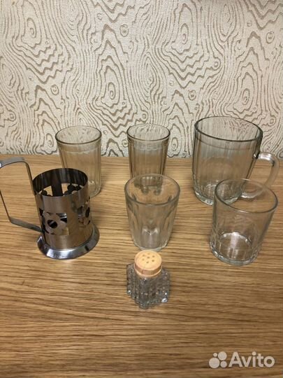 Стакан, кружка, тарелки, бутылочка для специй