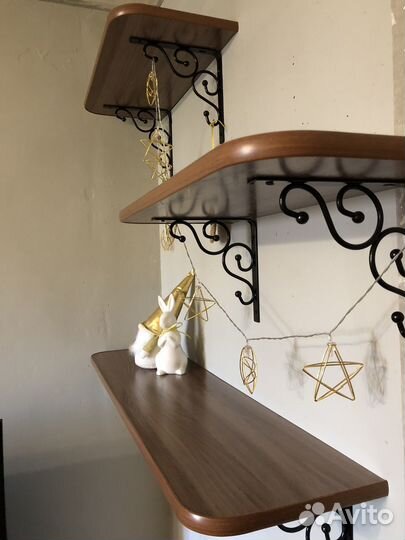 Набор из 3-х полок с фигурными кронштейнами