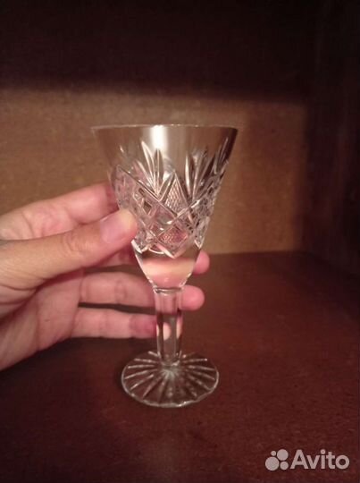 Рюмки хрустальные 6 шт, ретро, времён СССР